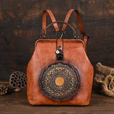 Mochila Retro para Viajes con Diseño en Relieve para Mujer - Image 11