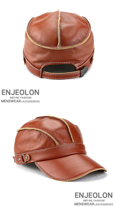 Gorra de Béisbol Unisex Cuero Genuino Estilo Coreano para Otoño e Invierno - Image 19