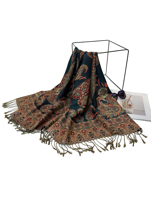 Poncho Bohemio Étnico Jacquard - Estilo Retro Nacional - Image 21
