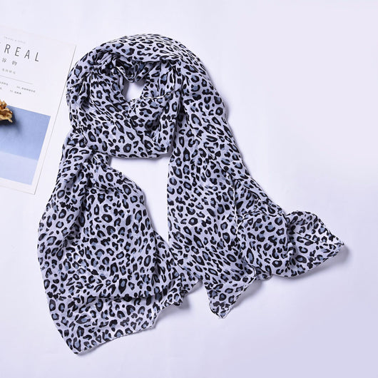 Bufanda Estampado Leopardo Minimalista Clásica para Mujer - Image 6