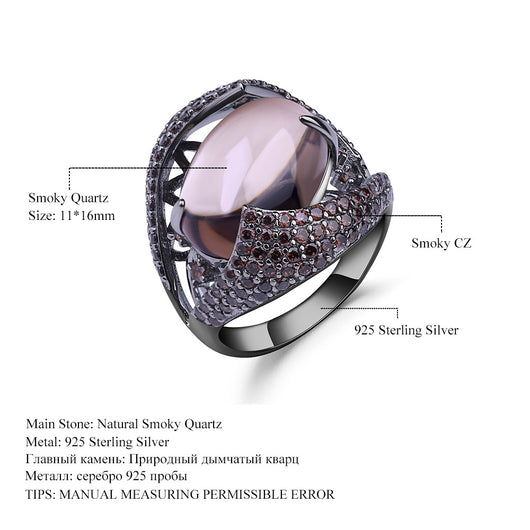 Anillo de Plata Esterlina S925 Retro Lujo con Gemas Naturales Incrustadas - Image 5