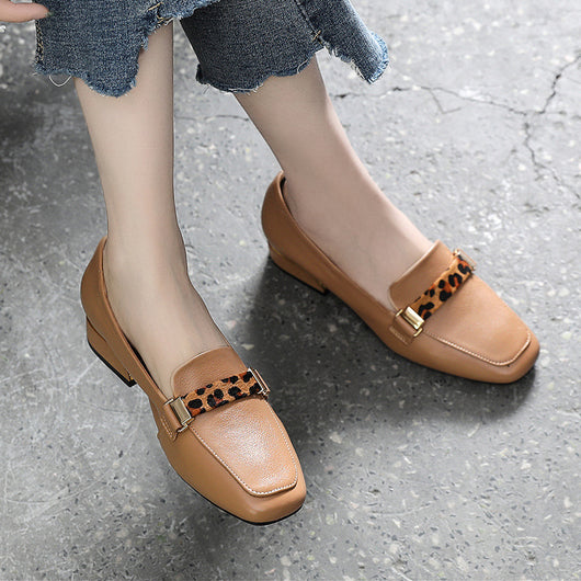 Zapatos Casuales de Cuero Genuino con Estampado Leopardo - Diseño Versátil - Image 10