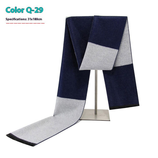 Bufanda Ejecutiva de Cachemira Rayada para Hombre Invierno - Image 34