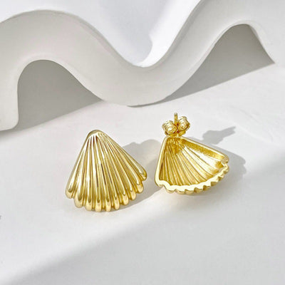 Aretes de Plata Esterlina 925 Diseño Concha para Mujer