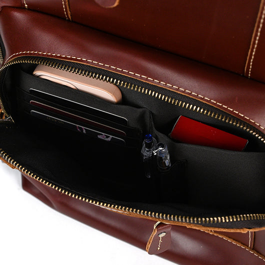 Mochila Ejecutiva de Cuero Genuino Retro - Capacidad Grande para Laptop 15 pulgadas - Image 18