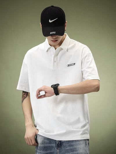 Camisa Casual Americana Suelta de Solapa Ancha Manga Corta para Hombre - Image 9