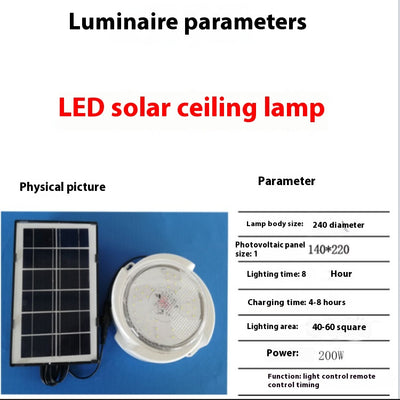 Lámpara Solar de Techo para Pasillos e Interiores - Image 5
