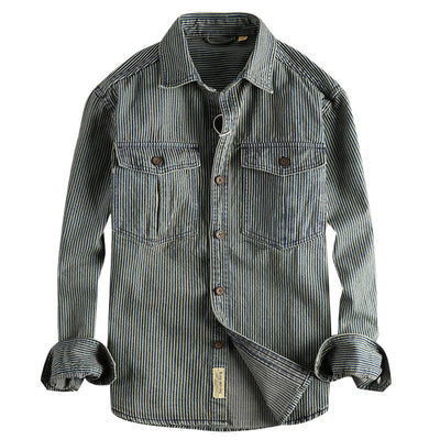 Camisa Denim Vintage Desgastada para Hombre - Image 4