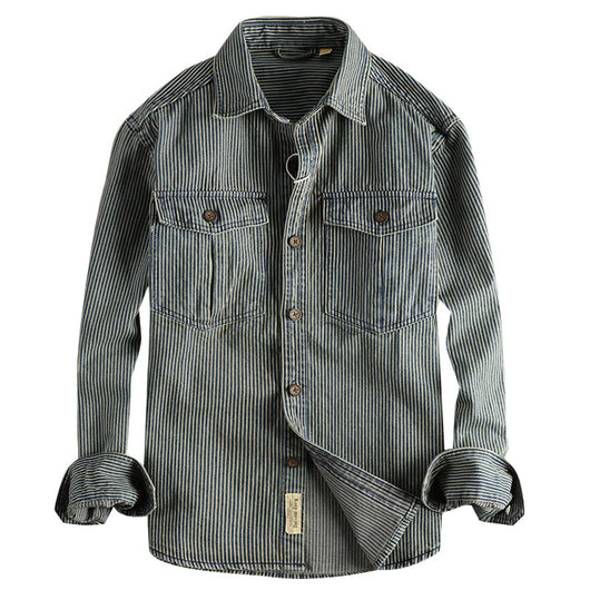 Camisa Denim Vintage Desgastada para Hombre - Image 4