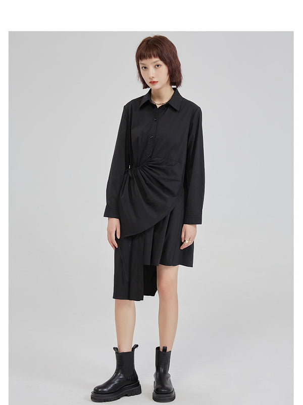 Vestido Camisa Asimétrico con Diseño Exclusivo