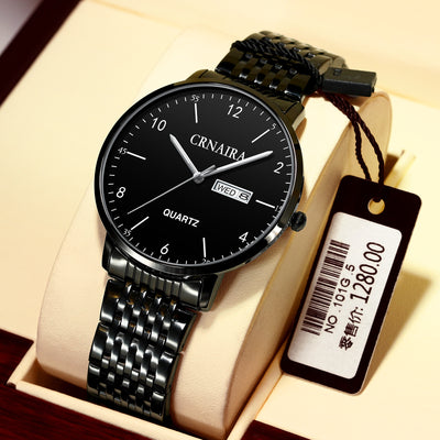 Reloj de Cuarzo para Hombre con Malla de Acero Negro - Image 22