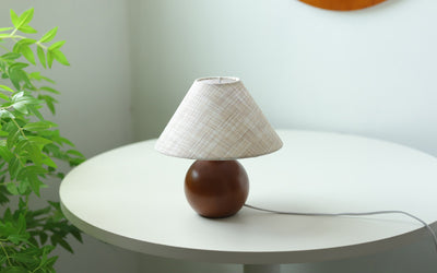 Lámpara de Mesa Mesita de Noche en Lino y Madera Maciza - Image 15