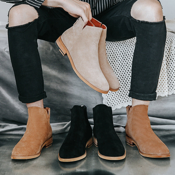Botas Altas de Cuero Genuino con Plataforma y Acabado Mate para Hombre