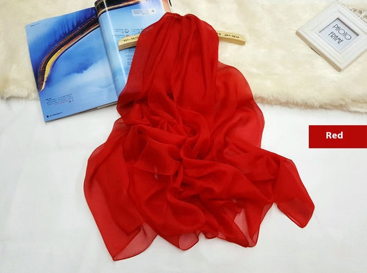 Pañuelo de Seda Elegante Liso para Mujer - Todas las Estaciones - Image 33