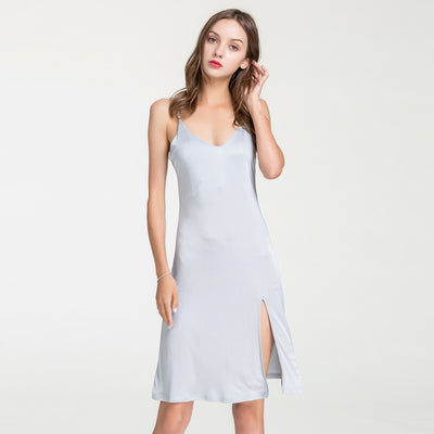 Pijama Camisón de Seda Suelta con Abertura Lateral - Image 19