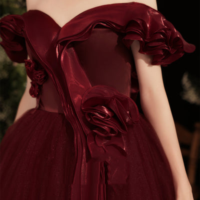 Vestido de Gala Grace Rojo Hombros Descubiertos - Image 4