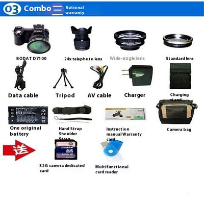 Cámara Digital Teleobjetivo D7100 Enfoque Automático Full HD 33 Megapíxeles - Image 7