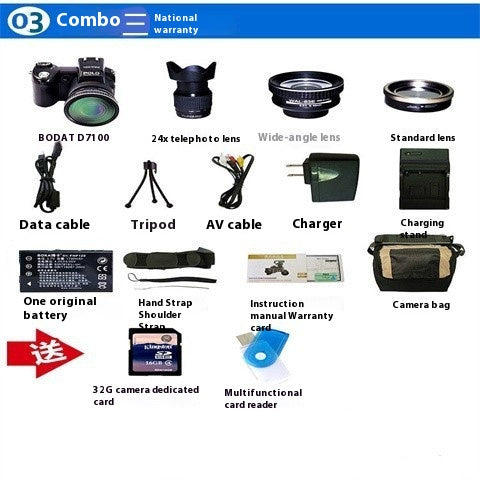 Cámara Digital Teleobjetivo D7100 Enfoque Automático Full HD 33 Megapíxeles - Image 7