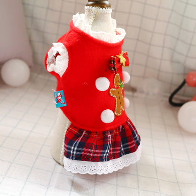 Abrigo Navideño Cuadros Rojos para Perros - Diseño Festivo - Image 4