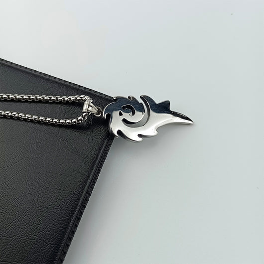 Collar Colgante Fénix de Fuego en Acero Titanio para Hombre - Image 4