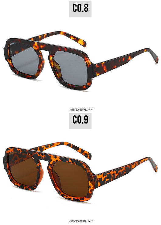 Men's and women's pilot sunglasses with a black plastic frame and vibrant orange-yellow lenses. - Image 28