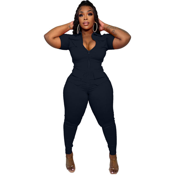 Jumpsuit para Mujer con Bolsillos Tridimensionales y Cierre - Image 3