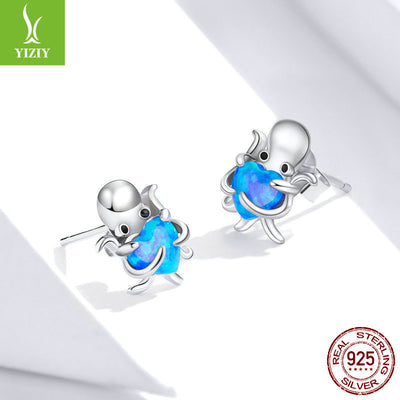Aretes de Pulpo Plateados - Diseño Adorable para Mujer - Image 11