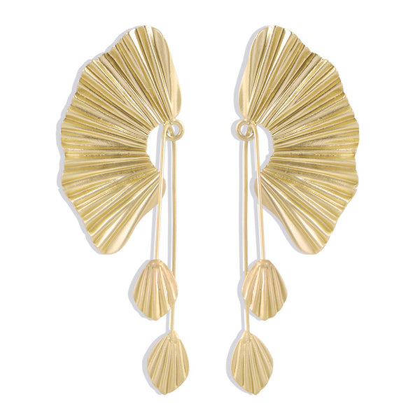 Pendientes Elegantes de Hoja y Concha Marina