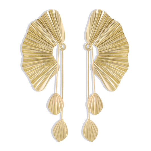 Pendientes Elegantes de Hoja y Concha Marina