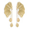 Pendientes Elegantes de Hoja y Concha Marina
