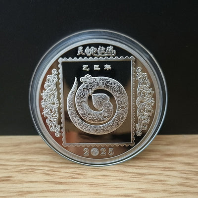 Medalla Conmemorativa Año de la Serpiente Chapada en Oro y Plata - Image 15
