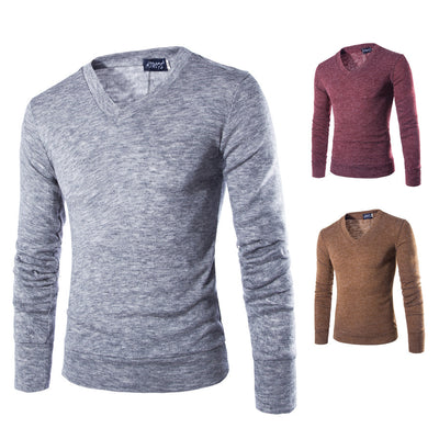 Suéter V-Neck de Felpa de Conejo para Hombre - Diseño Liso Tendencia - Image 4