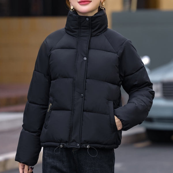 Chaqueta Corta Acolchada con Cuello Alto para Mujer - Invierno