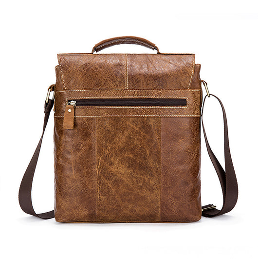 Bolso Bandolera de Cuero Baotou Retro con Solapa Clamshell - Image 4