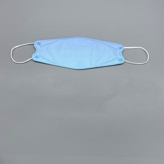 Gradient pink and purple fish-type 4D protective mask with white ear loops on a gray background. - Image 2