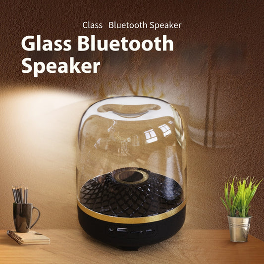 Subwoofer de Escritorio Bluetooth Negro y Oro