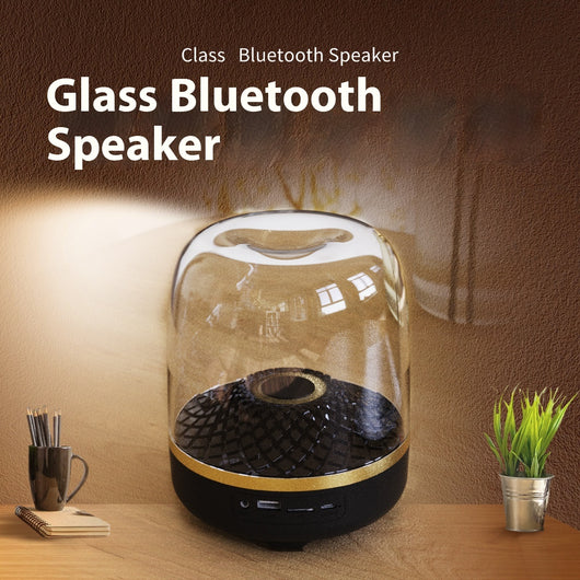 Subwoofer de Escritorio Bluetooth Negro y Oro
