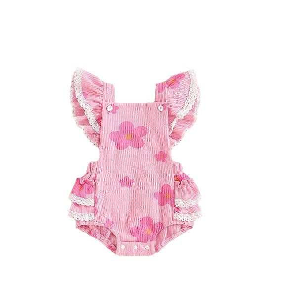 Enterizo para Bebé con Rayas y Flores - Colección Primavera