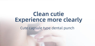 White portable electric dental water flosser with a clear nozzle and retractable water tank for oral hygiene. - Image 14