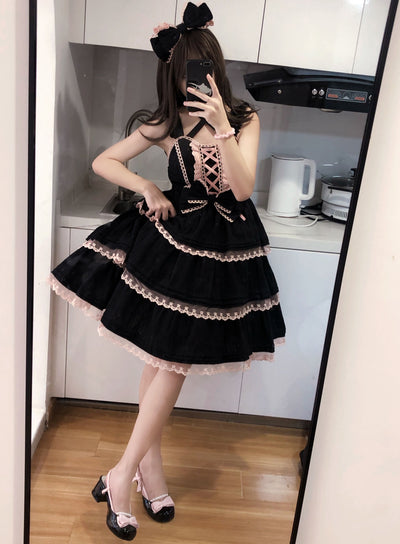 Vestido Lolita JSK Tirantes Colores Sólidos Estilo Sweet Hot Girl - Image 15