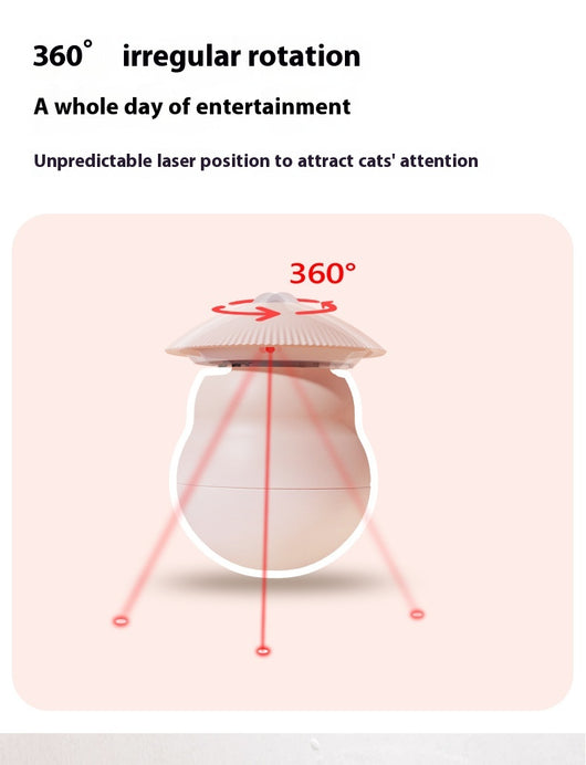 Two pink intelligent electric cat toy tumblers with ribbed tops and red laser emitters, set against a minimalist pink background. - Image 15