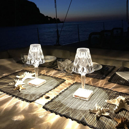 Lámpara de Mesa Cristal Diamante con Carga USB - Luz Nocturna Decorativa Recargable - Image 16