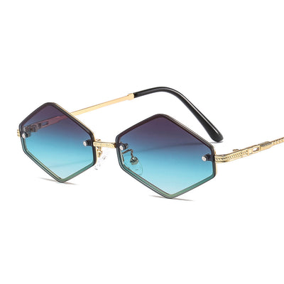 Gafas de Sol sin Marco con Protección UV y Diseño Geométrico Diamante - Image 15