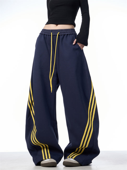 Pantalones Casuales Anchos a Rayas con Cordones - Image 16