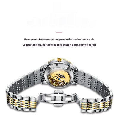 Reloj Mecánico Hueco para Mujer Acero Inoxidable Resistente al Agua - Image 11