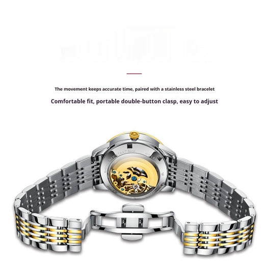 Reloj Mecánico Hueco para Mujer Acero Inoxidable Resistente al Agua - Image 11