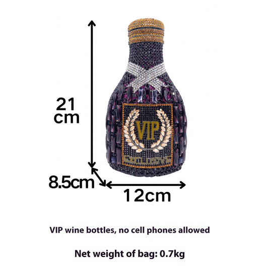 Bolso de Cena Elegante con Diseño de Botella de Champagne y Mano de Diamantes - Image 17