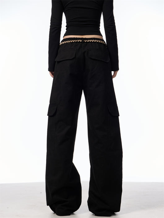 Pantalones Cargo Holgados con Cordones para Mujer Estilo Boyfriend Americano - Image 13