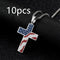 Flag Cross Necklace Plateado 8pcs
