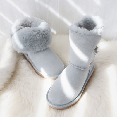 Botas de Nieve Caña Media para Mujer con Forro de Lana de Oveja - Image 9